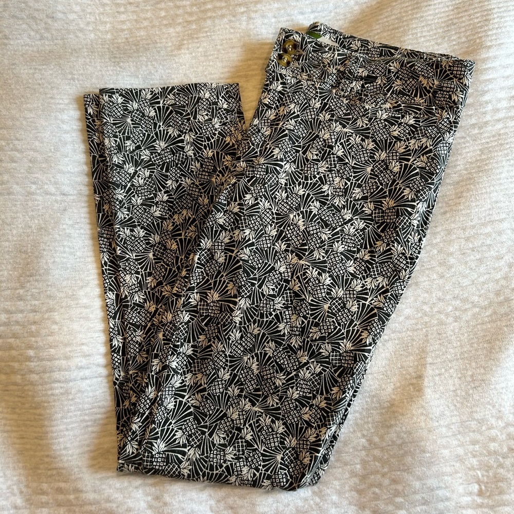 Anthropologie Black and White Pineapple Pants